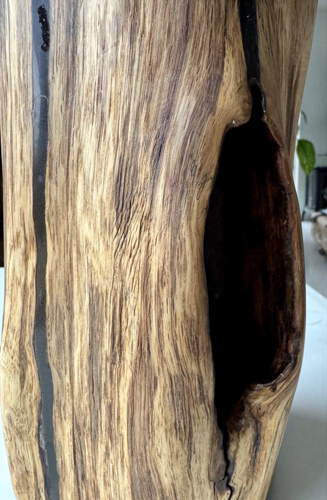 Lampki rustykalne stołowe handmade dębowe drewno naturalne