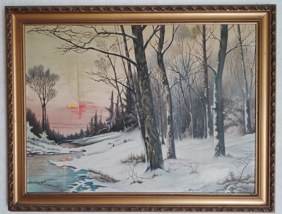 Duży Obraz Olejny  - Edward Dziatkiewicz, 1950 rok.