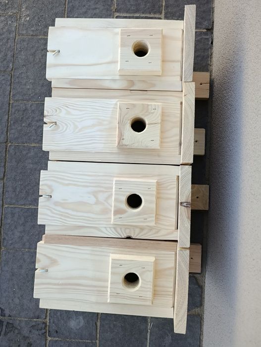 Zestaw 4 x budka lęgowa dla ptaków typ A wróbli sikorek