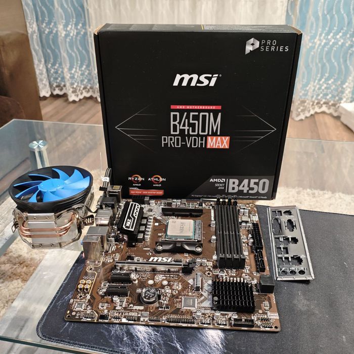 Комплект msi b450m-vdh max, ryzen 5 PRO 2400GE, deppcooll 200T