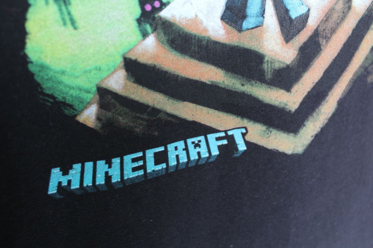 Czarna koszulka z krótkim rękawem podkoszulek Minecraft Dunnes Stores