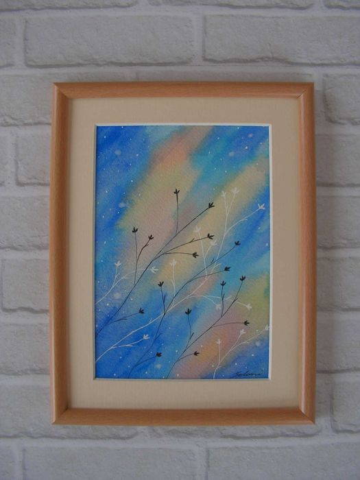 Akwarela "Blask poranka" - oprawiona