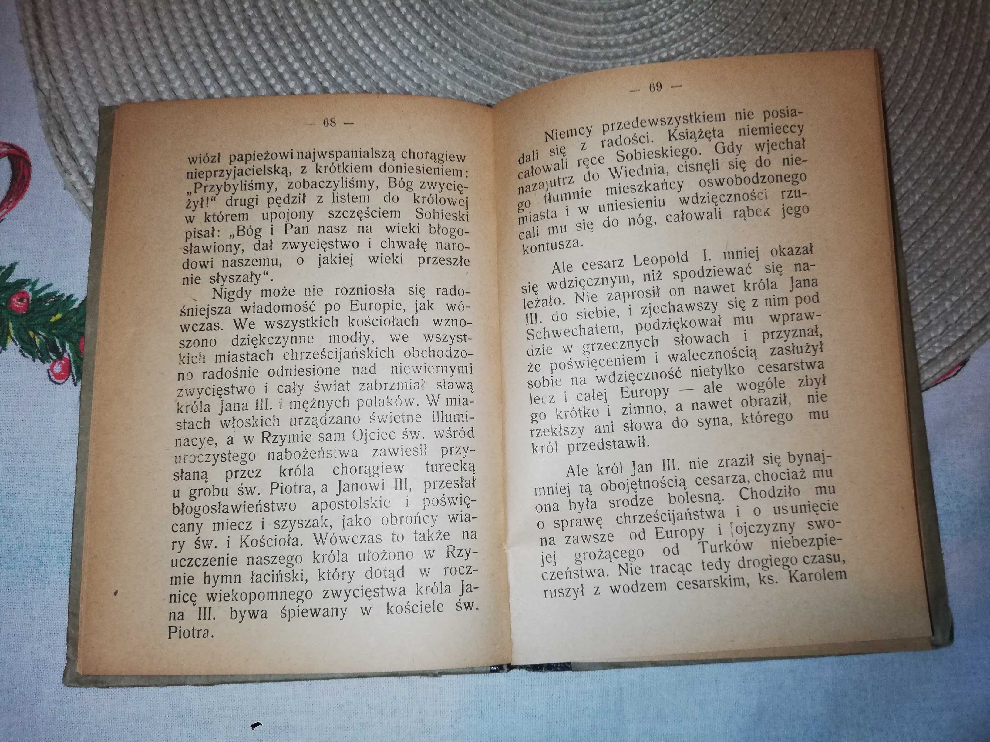 Stara książka Wspomnienie o Janie III Sobieskim 1909 rok   S