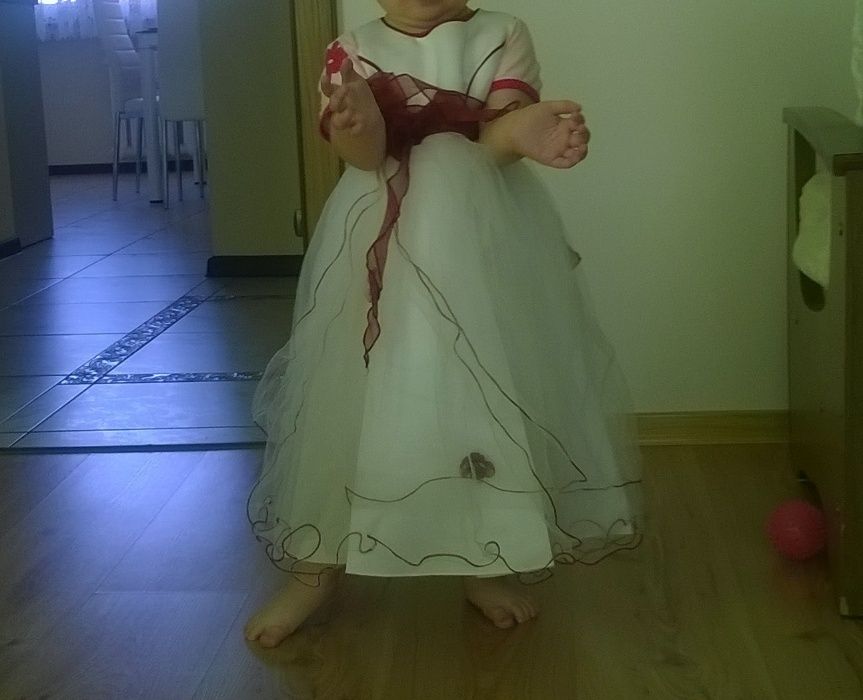 elegancka sukienka dziewczęca 2-4 latka na wesele, urodziny, święta..