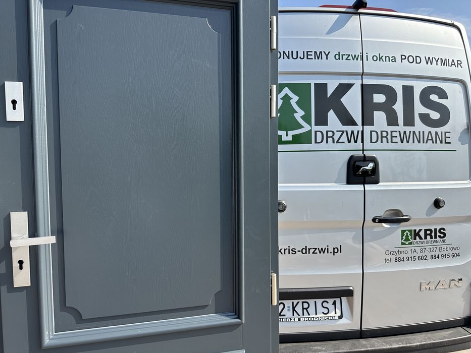 Drzwi zewnętrzne drewniane z doświetlem Cała Polska Na Wymiar