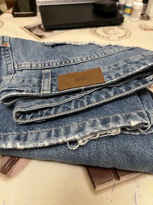 Женские джинсы размер L замеры в описании