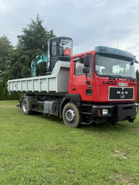 Prace Ziemne Koparka Transport Hakowiec Kruszywo Ziemia