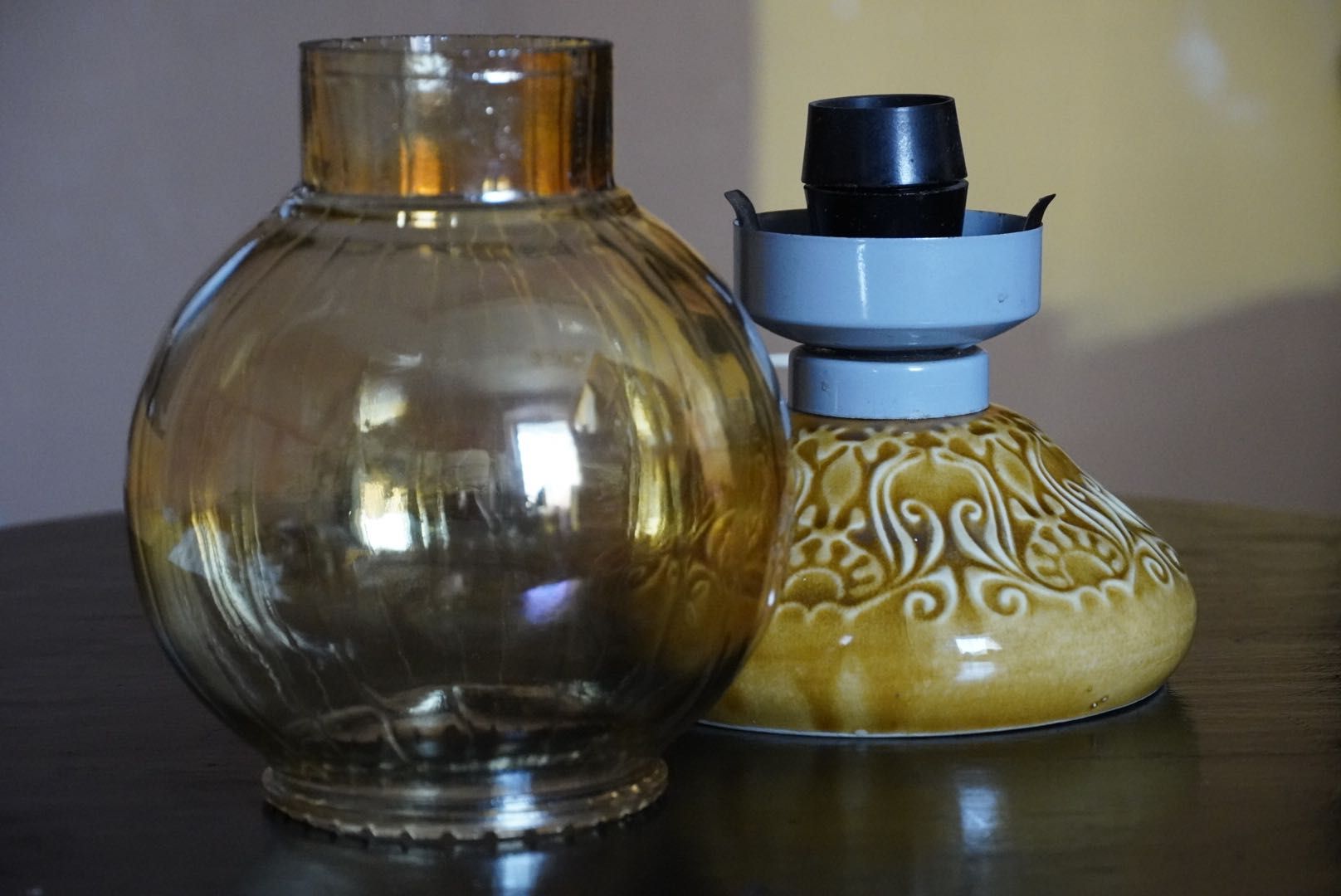 Lampa Polam Mirostowice stołowa ceramiczna retro vintage