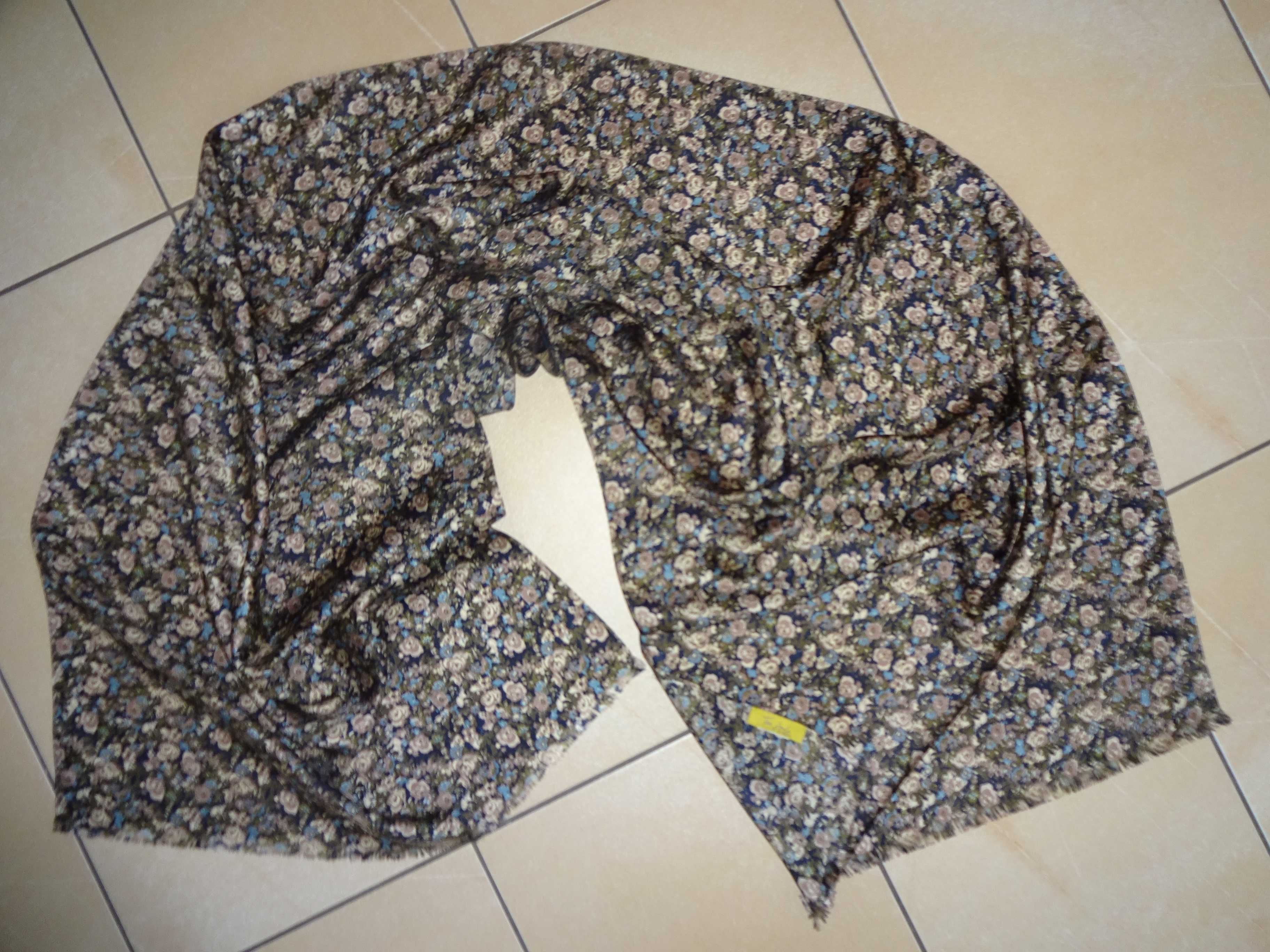 TOM JOULE collection duży jedwabny szal szalik Jedwab kwiaty 185 cm