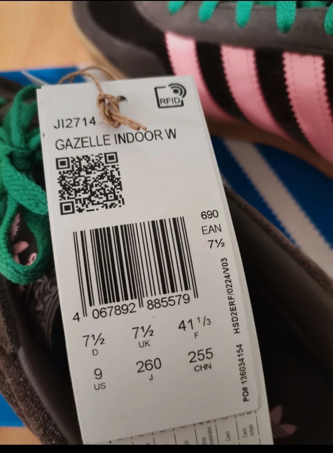 Adidas gazelle indoor czekoladowy brąz
