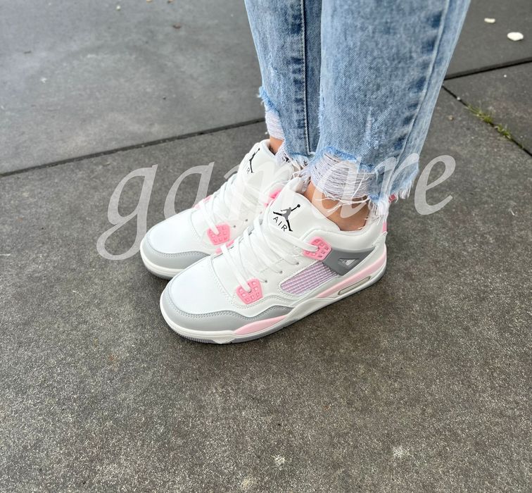 Jordan 4 damskie biało różowe obuwie sportowe sneakersy hit 38
