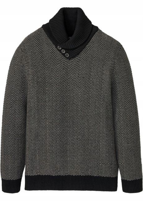 B.P.C sweter męski szary z kołnierzem r.3XL