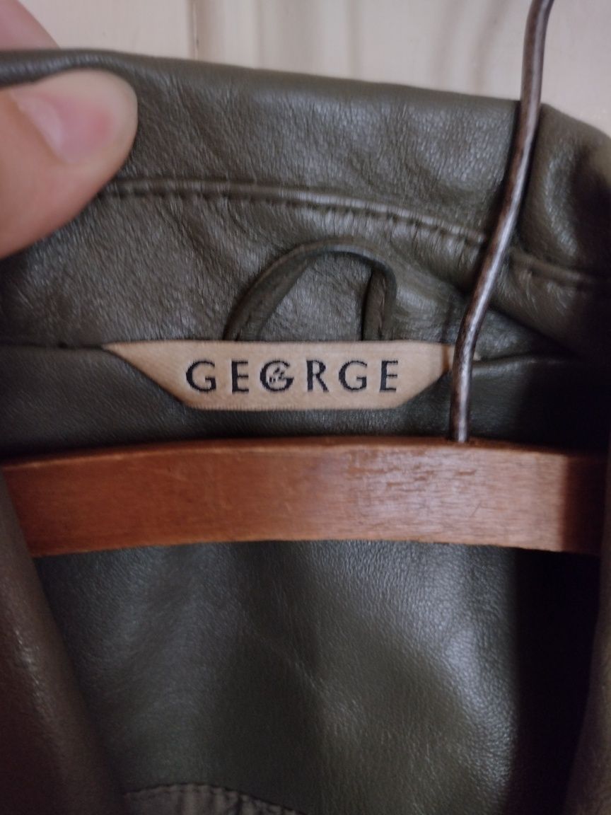 Kurtka skórzana damska George 100% skóra | khaki | r. 42