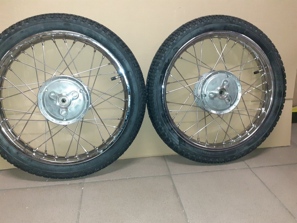 Nowe wycentrowane kola jawa 50 mustang kaczka pancerka r16" pl
