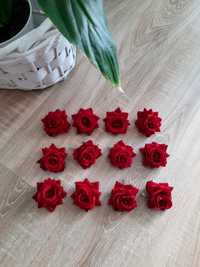 Sztuczne kwiaty róże czerwone aksamitowe - NOWE
