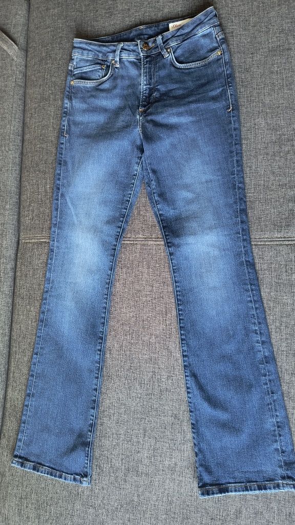 Jeansy spodnie damskie S.Oliver bootcut niebieskie 34/32