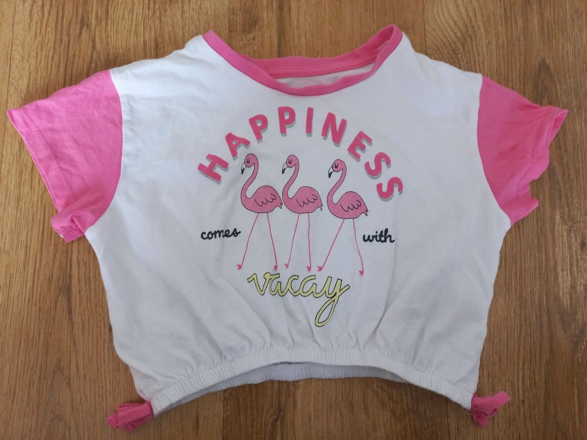 Krótka bluzeczka flamingi 116