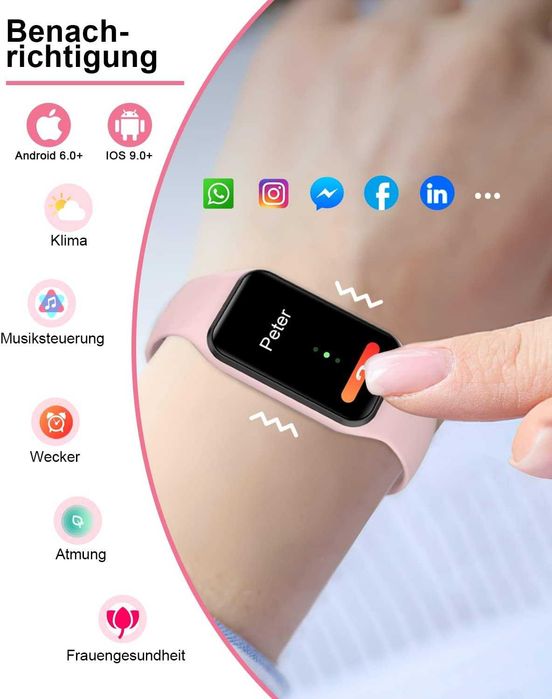 Iowodo Smartwatch oksymetr ciśnieniomierz Zegarek sportowy IP68 Spo2