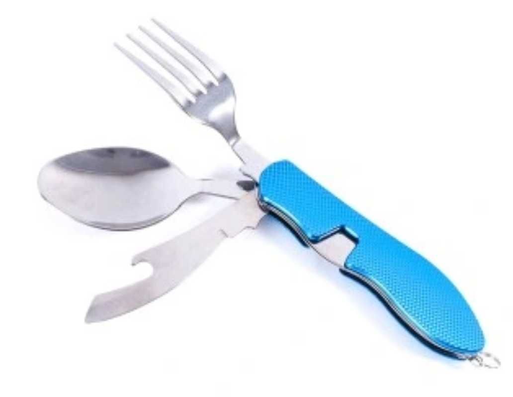 Składane sztućce, niezbędnik ze stali nierdzewnej, camping. Nowe!