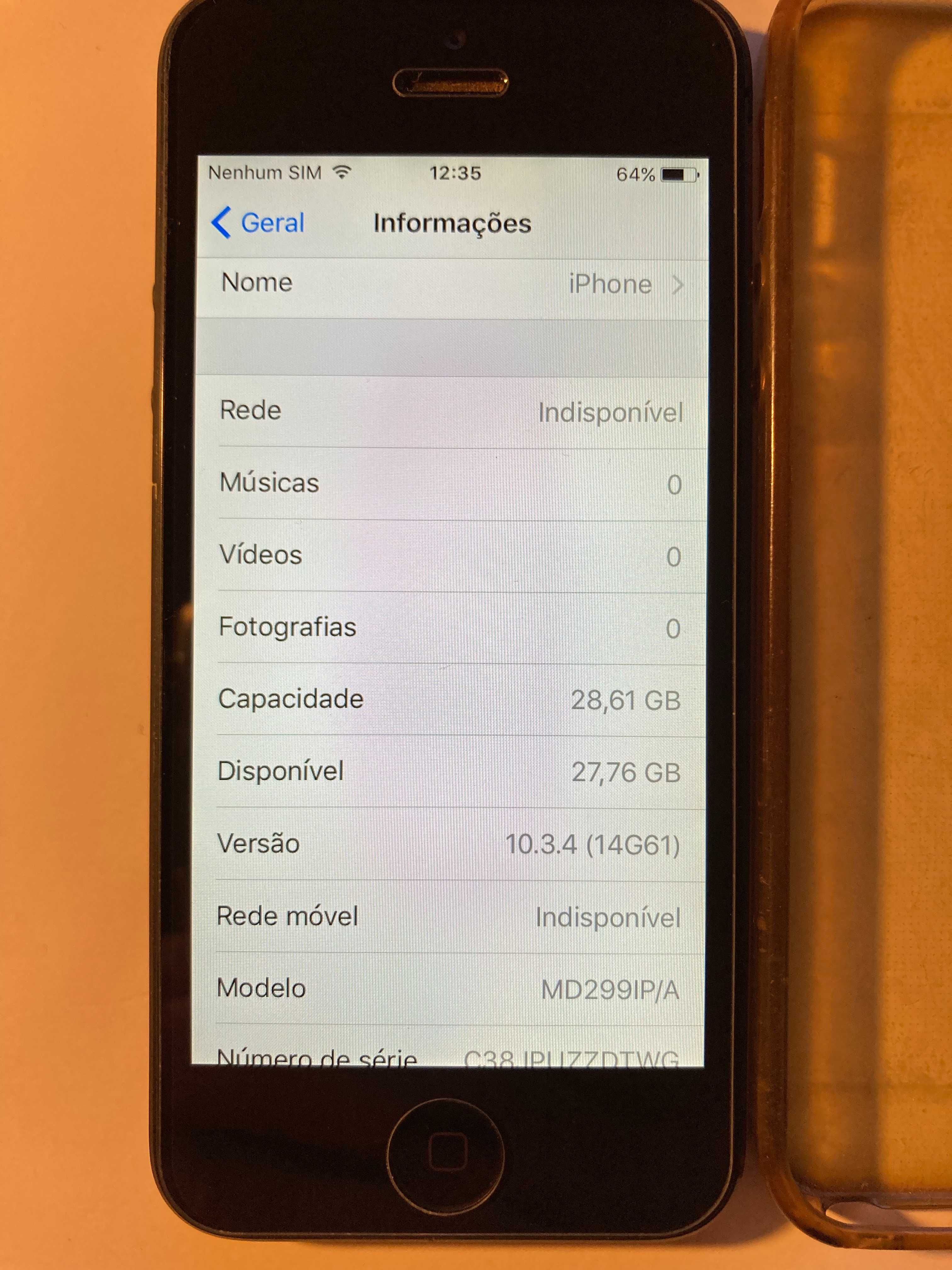 IPHONE 5 PRETO E CHUMBO 32GB Usado Bloqueado Vodafone