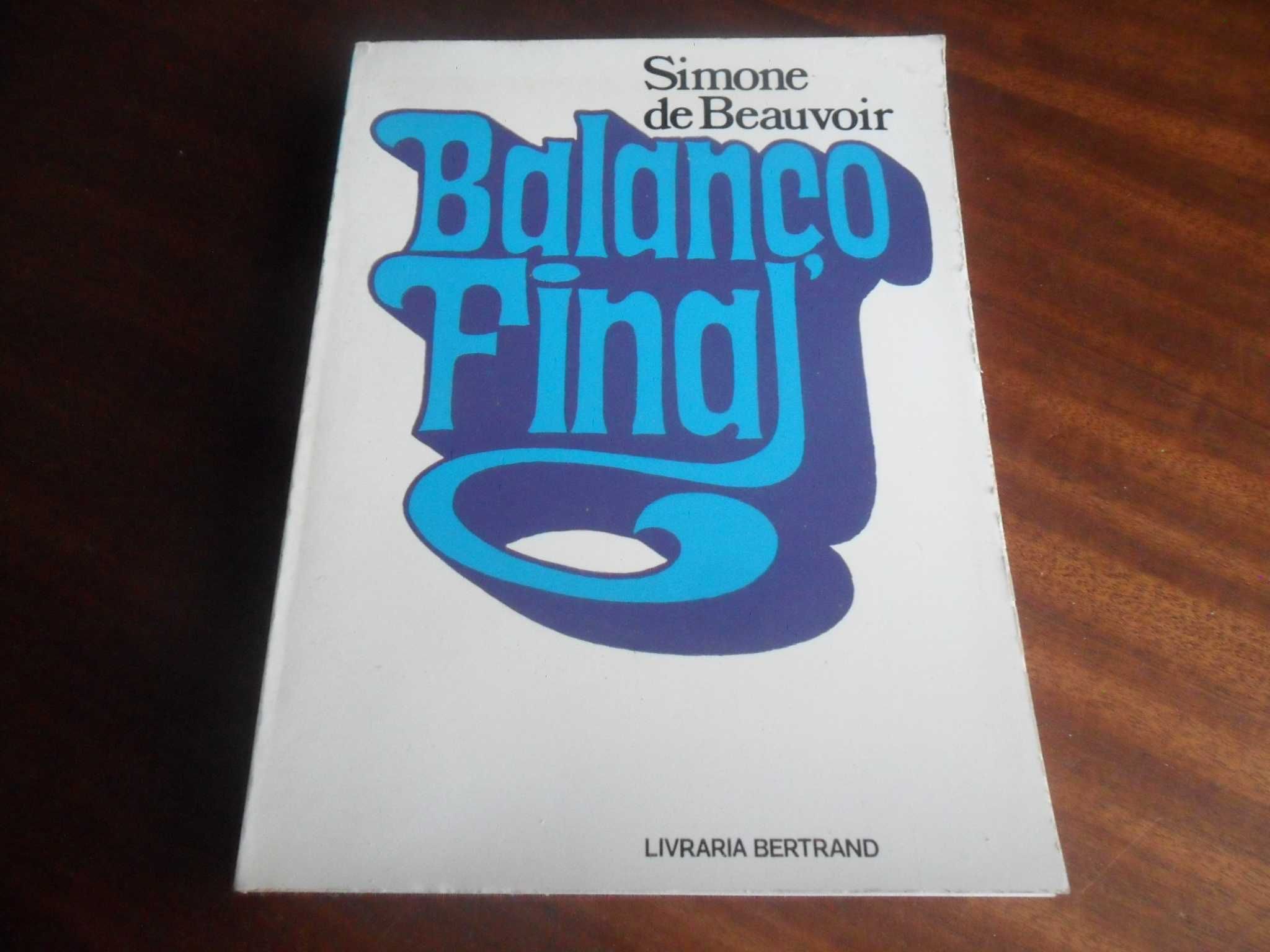 "Balanço Final" de Simone de Beauvoir - 2ª Edição de 1982