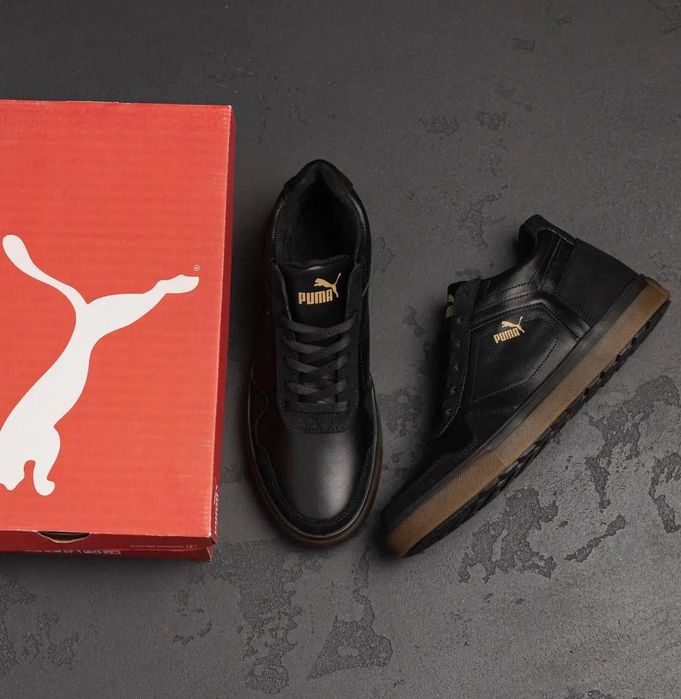 Повседневные зимние кроссовки Merrell кожаные черные с мехом мужские