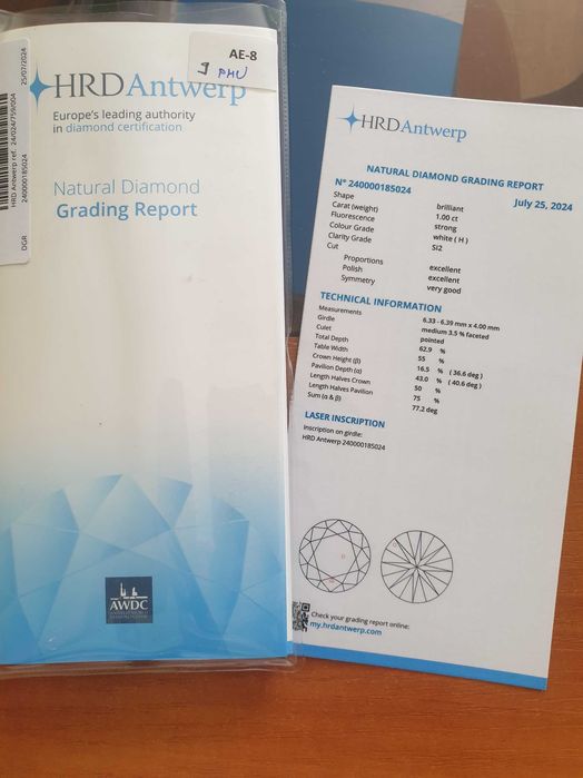 Pierścionek zaręczynowy z diamentem brylantem 1 CT H HRD