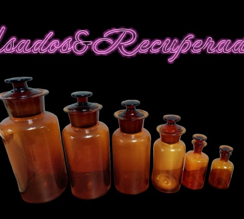 6 Frascos de Farmacia antigos