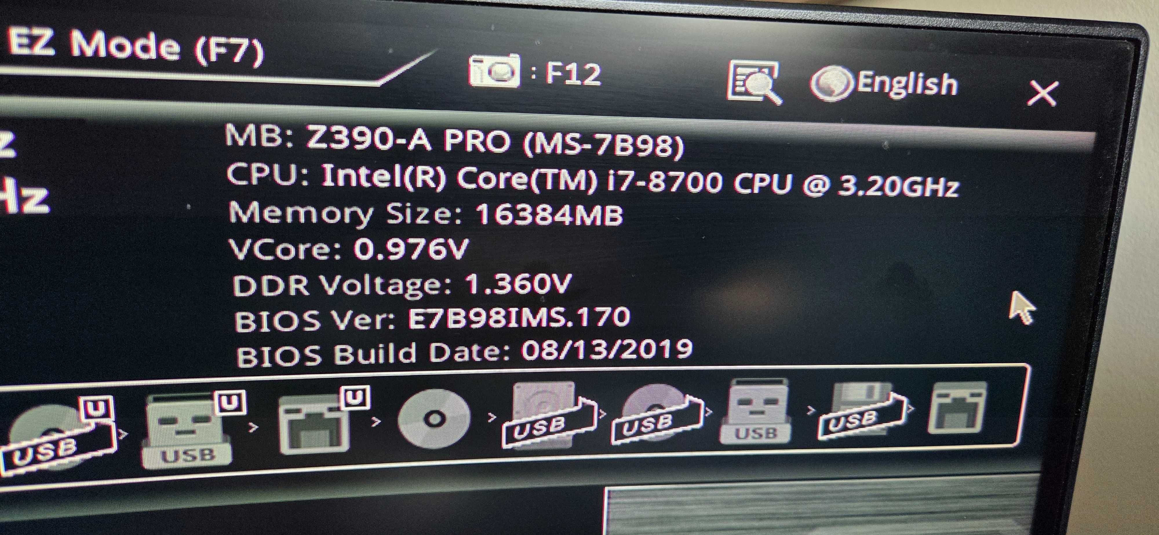 Komputer MSI Z390-A PRO, i7-8700, 16 GB RAM DDR4