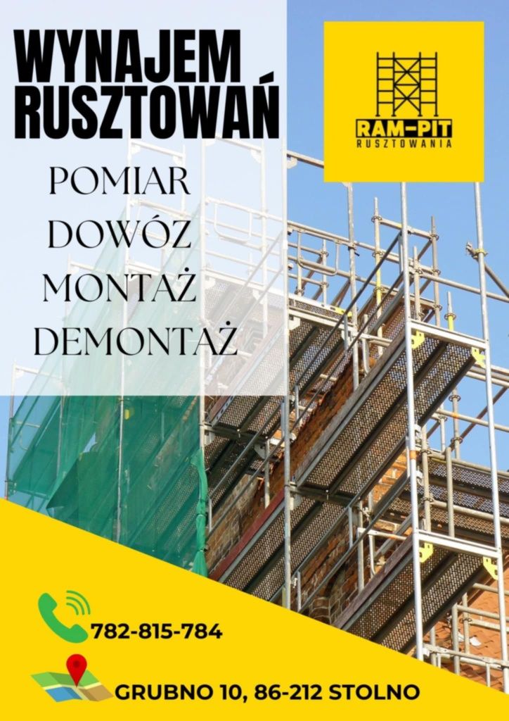 Wynajem rusztowań. Leyher. Plettac. Warszawskie. Montaż/Demontaż.
