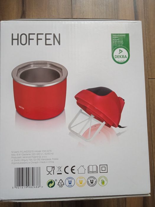 Nowe urządzenie do lodów Hoffen czerwone
