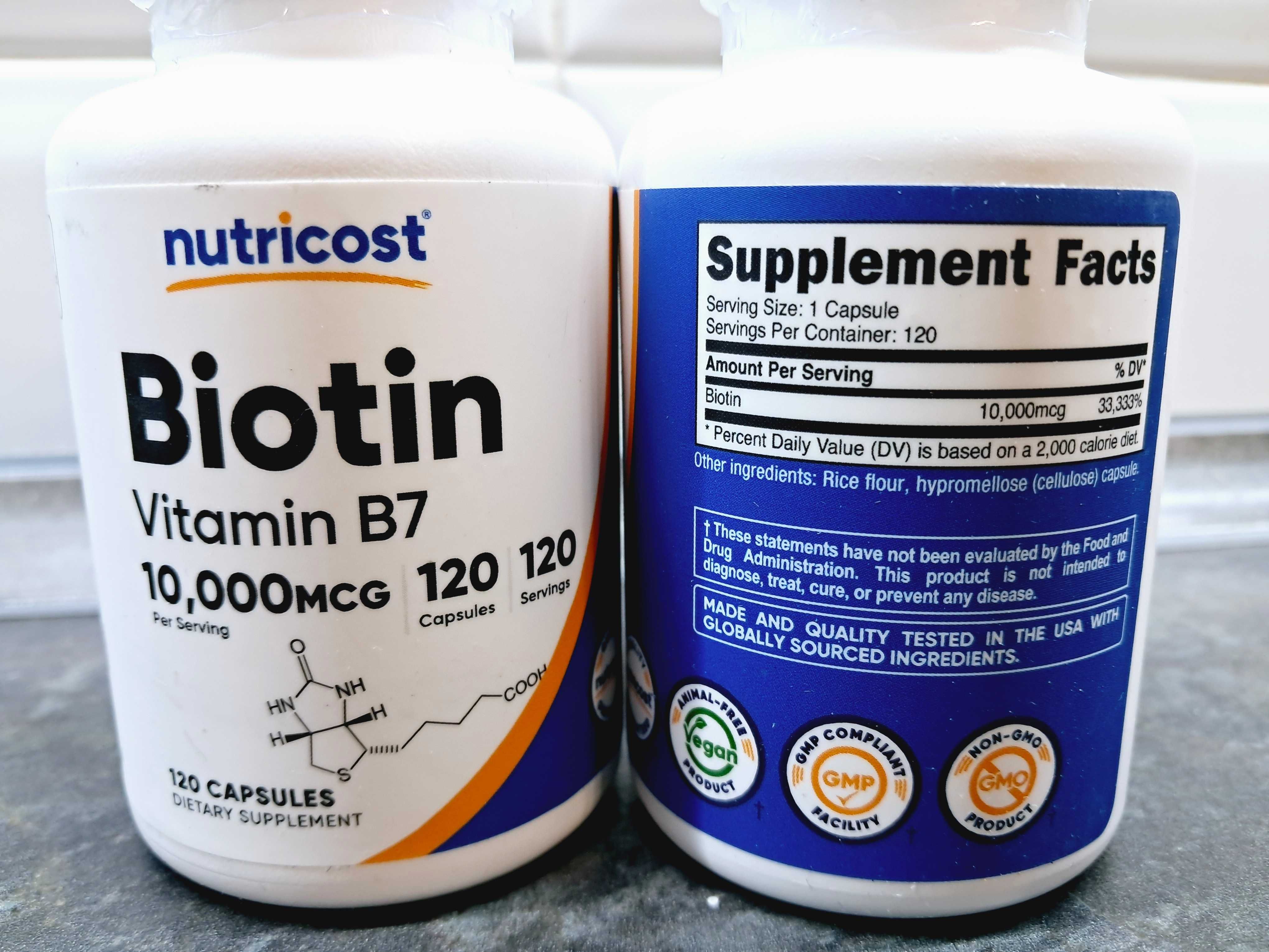 Nutricost, Biotin 10000 мкг (120 капс.), биотин, біотин