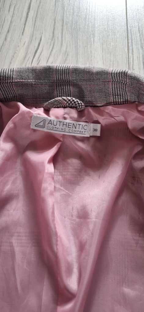 Żakiet szary w kratkę Authentic marynarka rozm.38