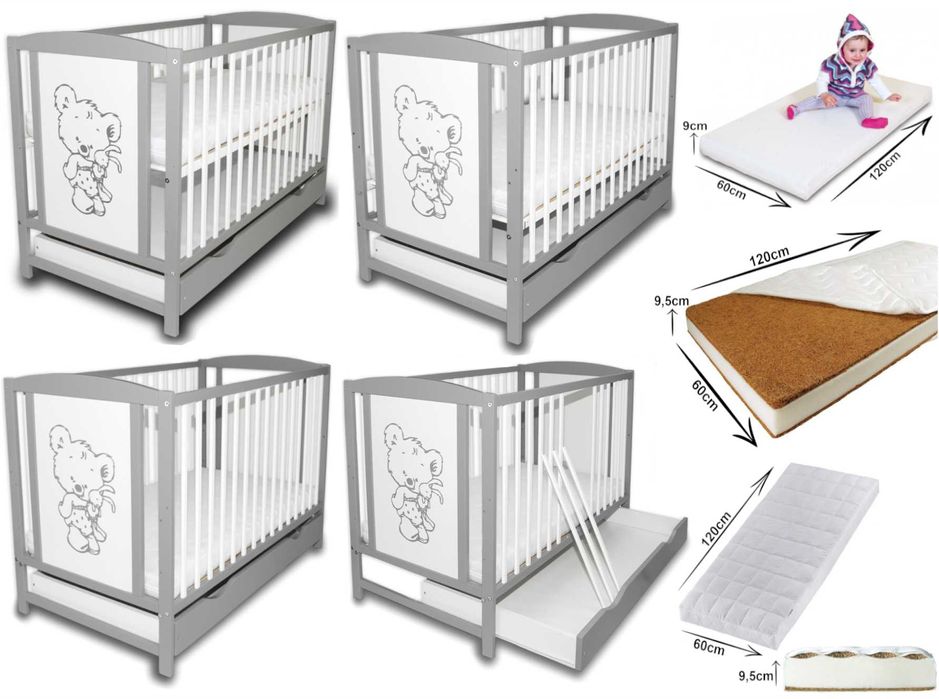 Łóżeczko dziecięce niemowlęce szuflada opcja materac wysyłka gratis