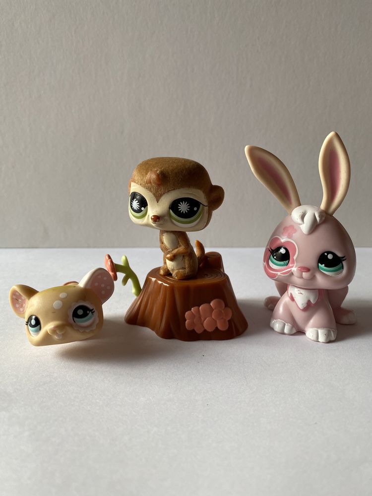 Lps- 3 figurki. Surykatka, mysz, królik