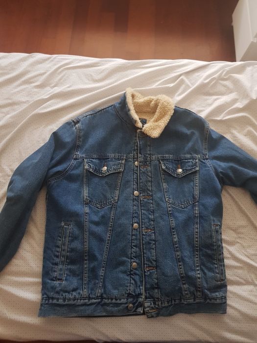 Casaco de ganga com pelo da Zara