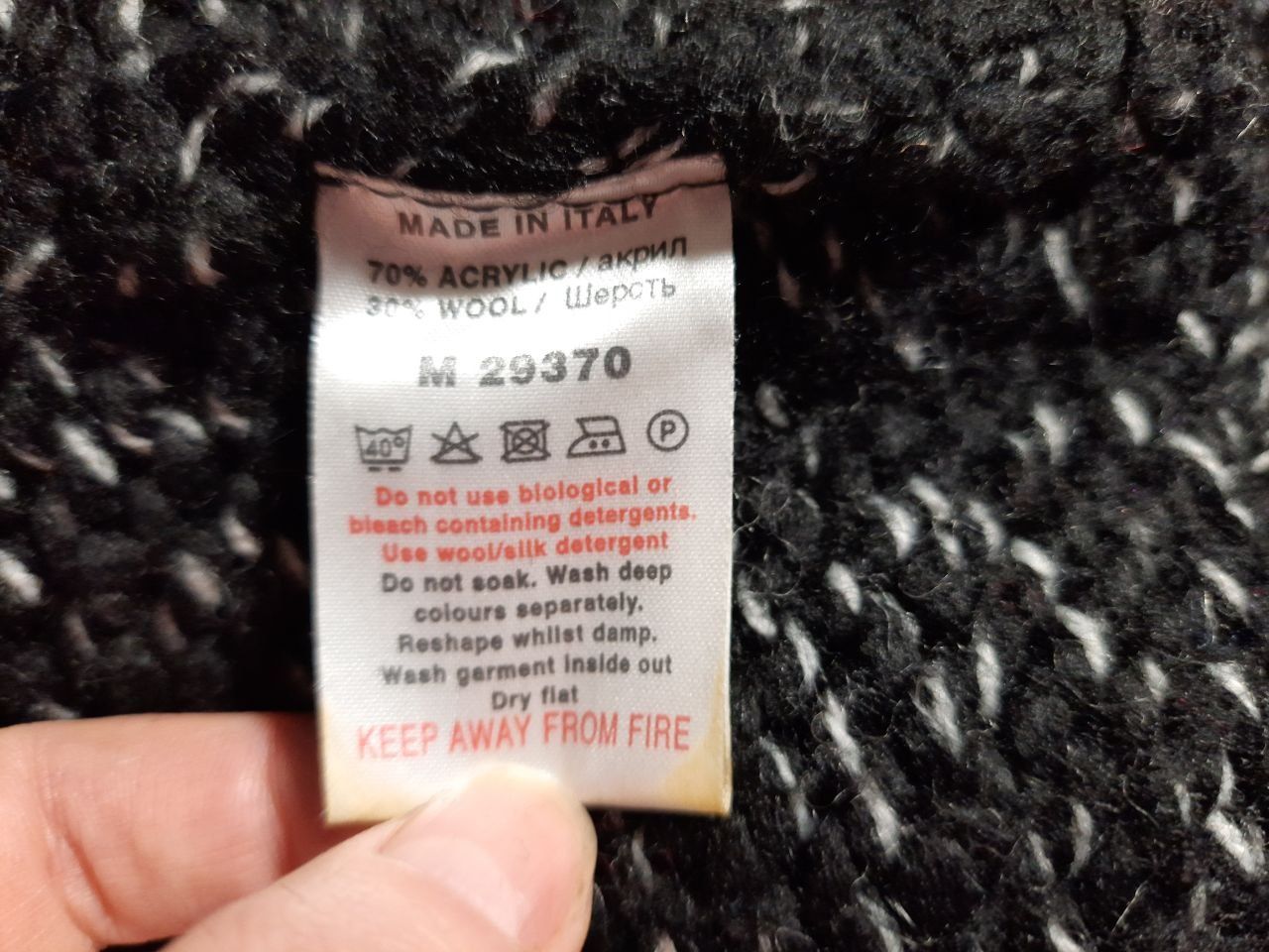 Вязаный шерстяной джемпер свитер с большим воротником s m.С мохера30%