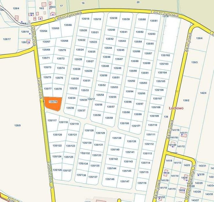 Sprzedaż dz. nr 135/79 obręb Łochowo