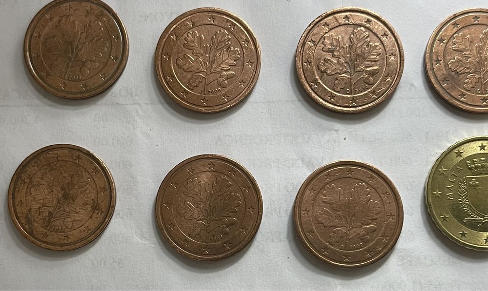 Moeda 0,1 cent- 2002 Duas (J) (F) carvalho “LOTE varias moedas