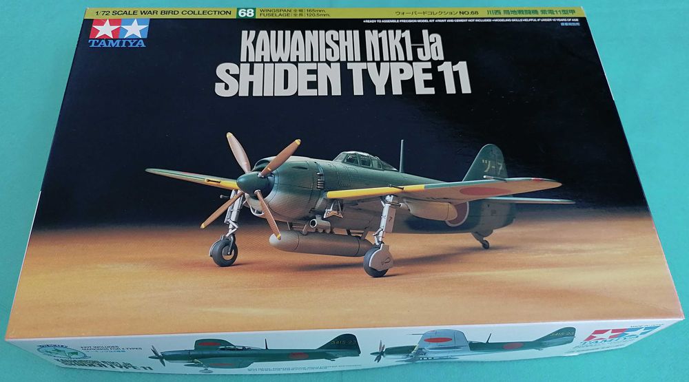 Kawanishi N1K1 J SHIDEN Type 11 skala 1:72 model samolotu firmy Tamiya