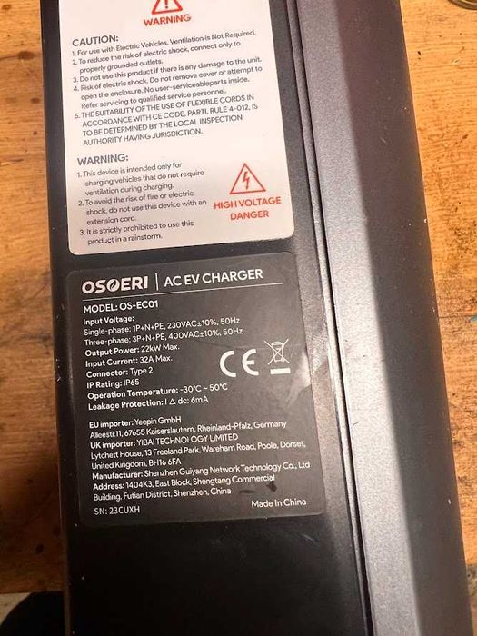 Stacjonarna ładowarka samochodów 22kW EV