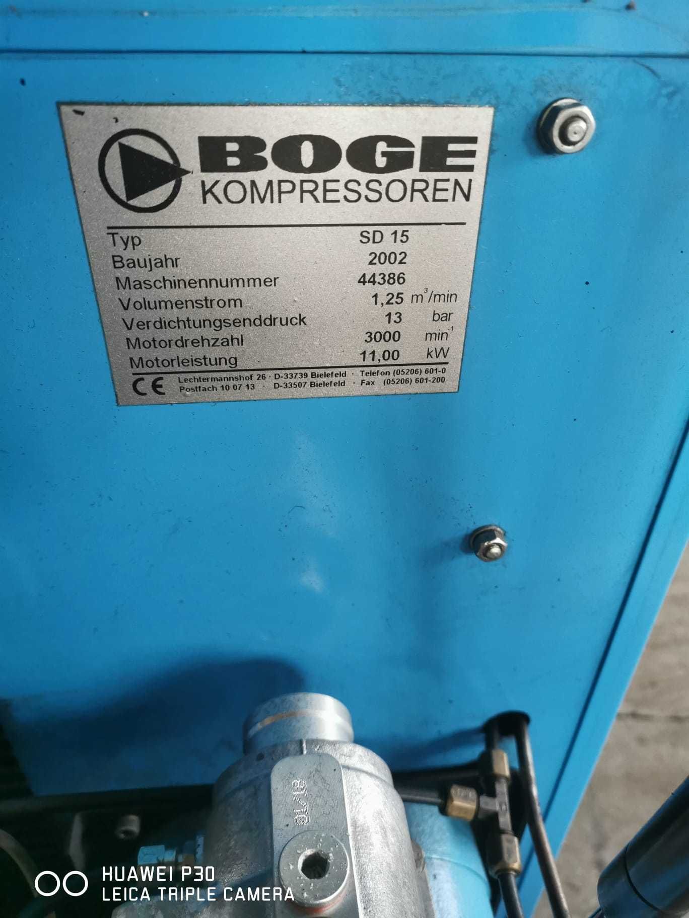 Kompresor śrubowy, sprężarka Boge  SD 15, no Atlas Copco