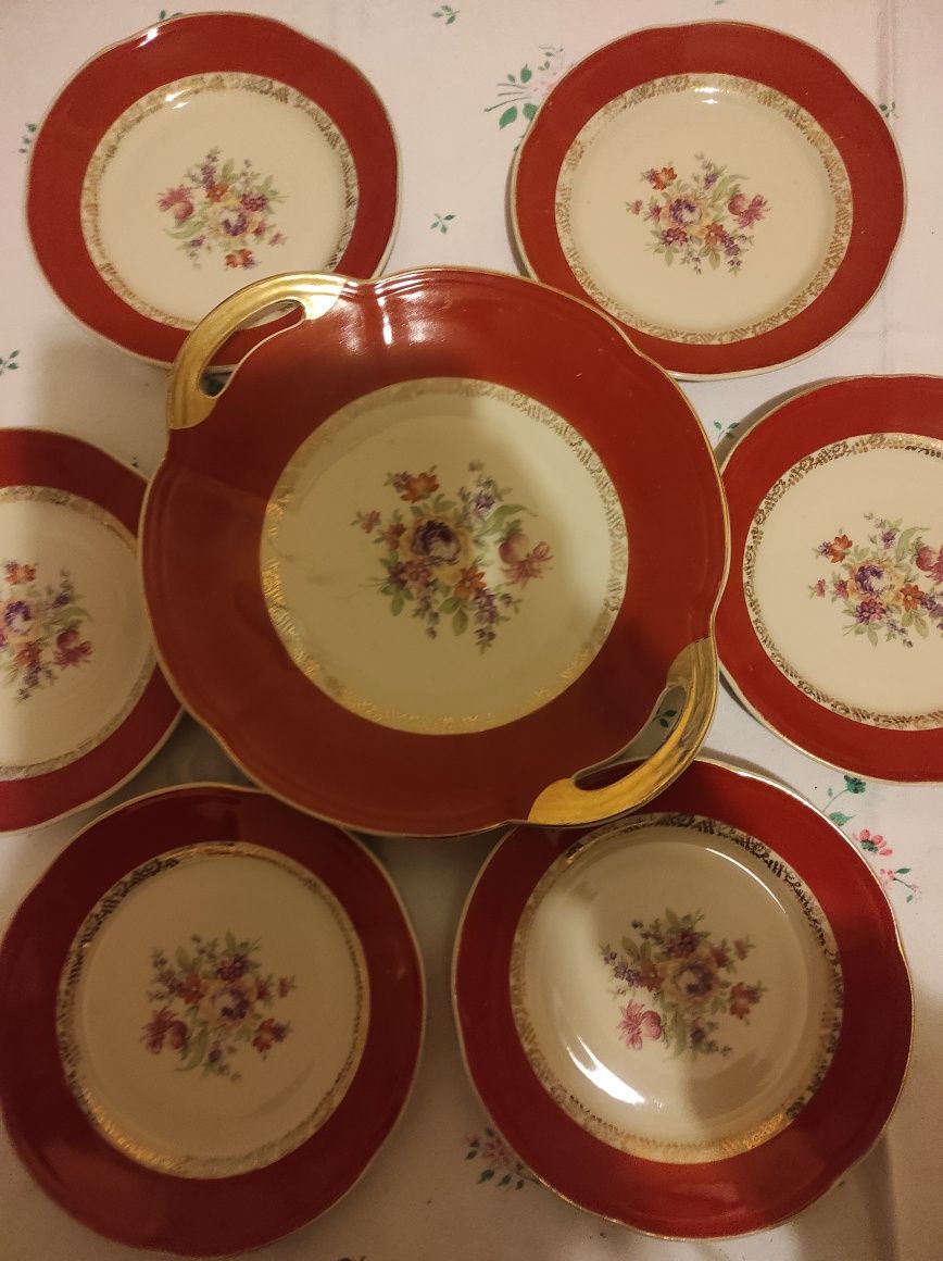 Zestaw deserowy z porcelany