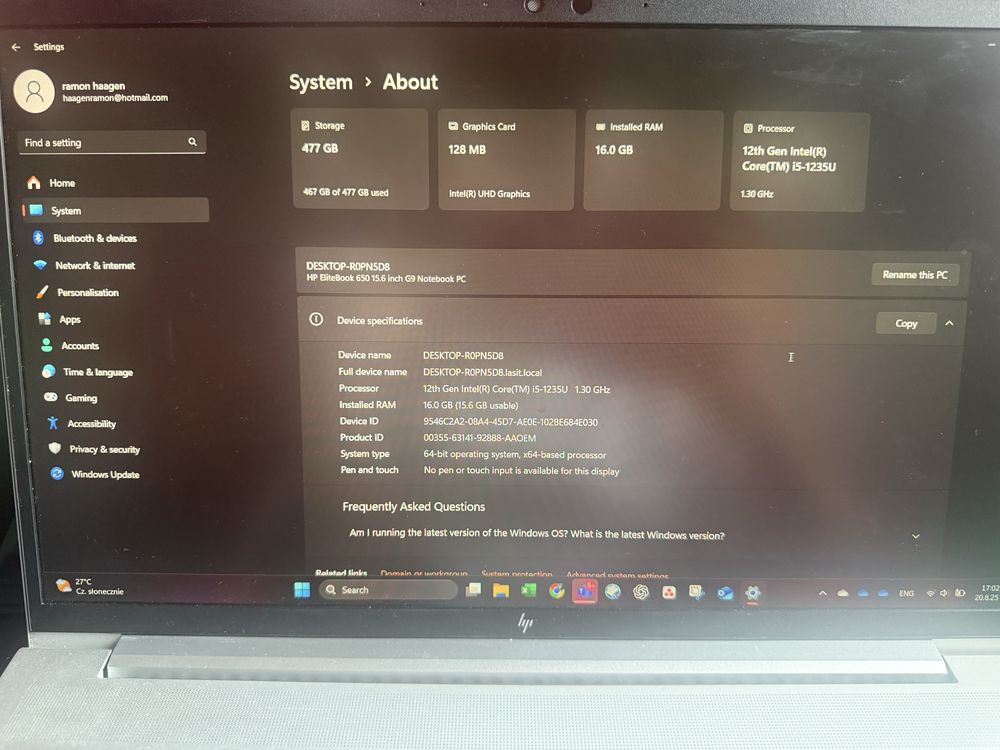 HP Elitebook 650 G9