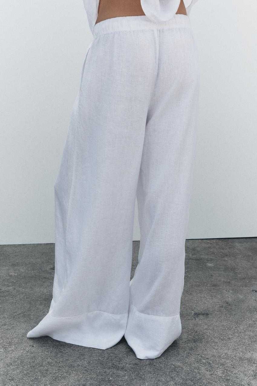 Костюм рубашка брюки штаны zara M лён льон