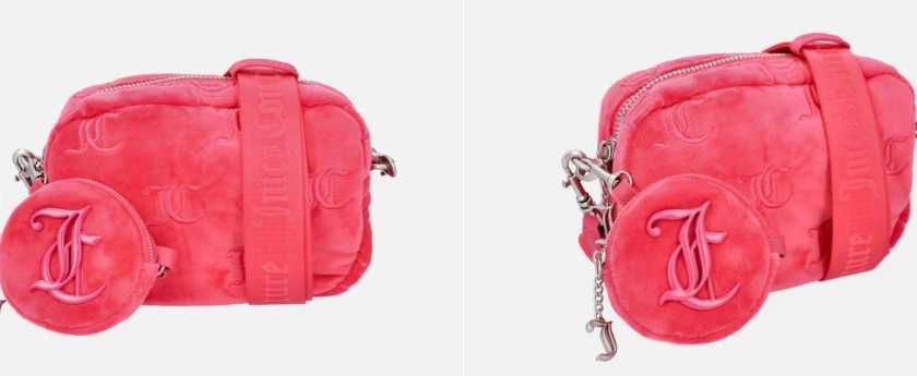 Oryginalna torebka JUICY COUTURE pink velour square crossbody bag