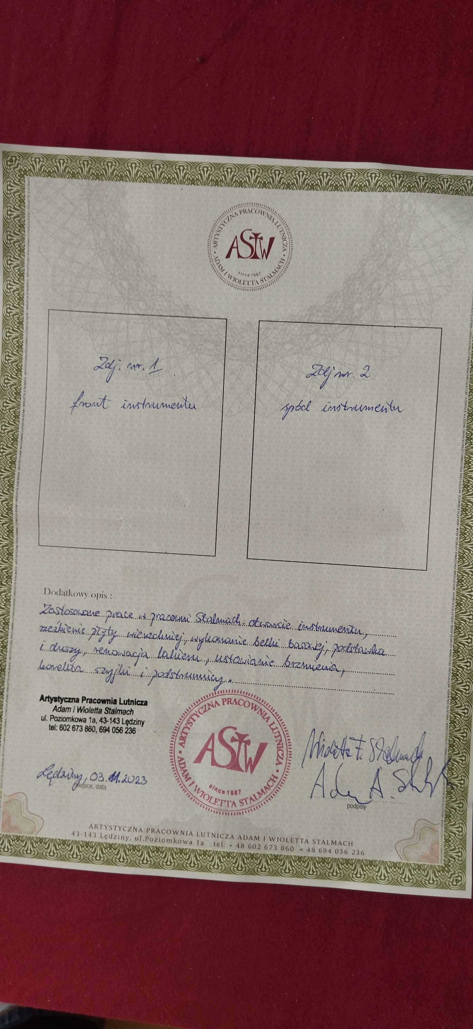 Skrzypce 4/4 z pracowni Lutniczej Stalmach.