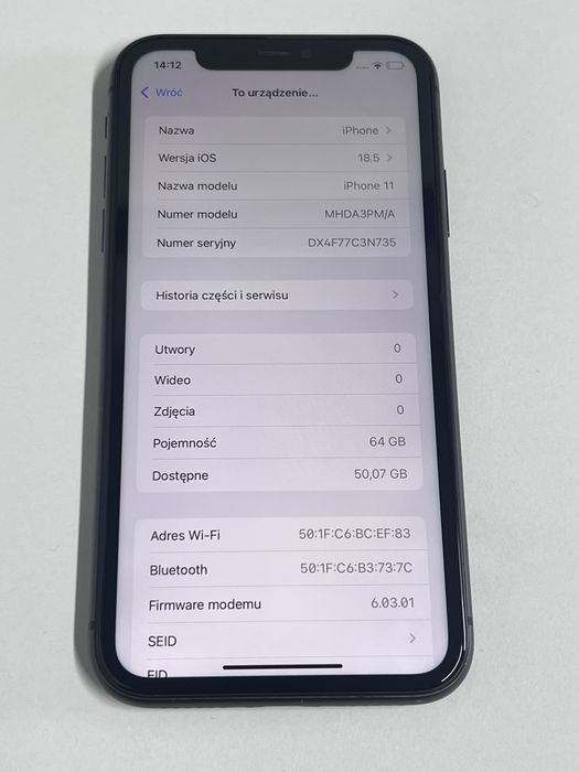 iPhone 11 64GB czarny 79% bateria