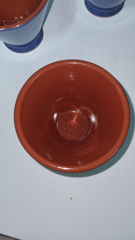 6 taças de barro