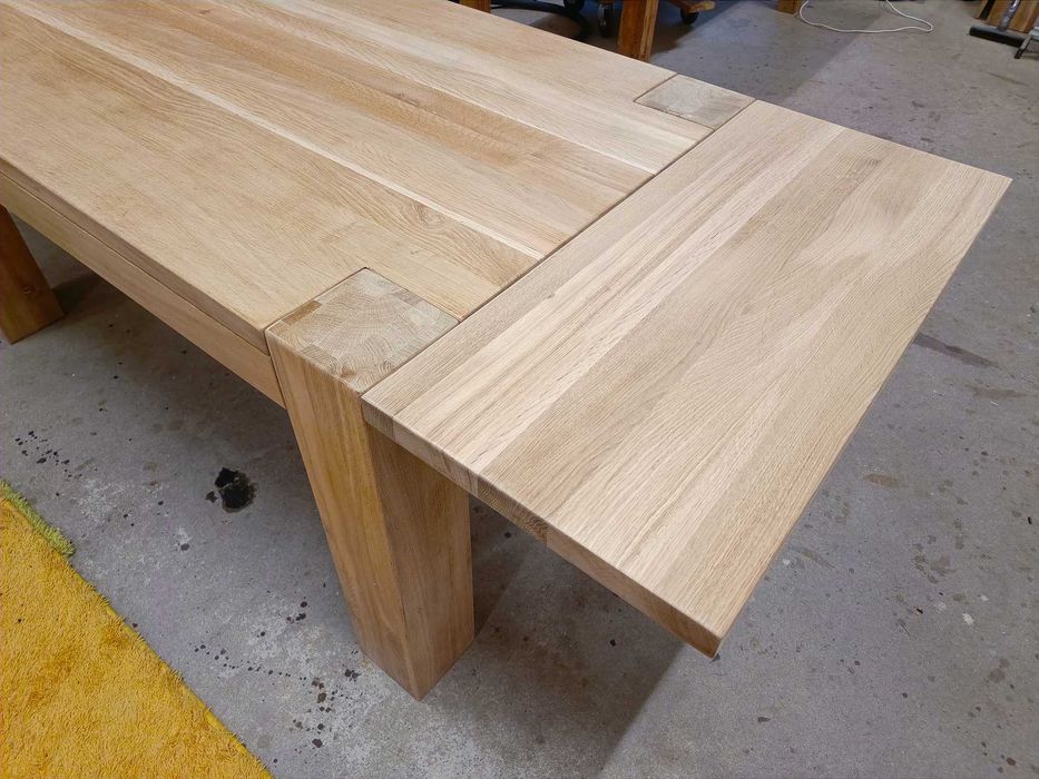 Stół dębowy 160x90 dostawki 240x90cm drewniany grube nogi stolarz